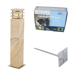 QAZQA Buitenlamp zandsteen met grondpin en kabelmof 70cm IP55 - Grumpy