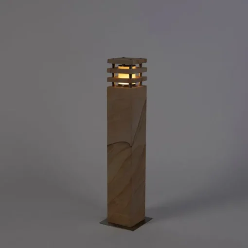 QAZQA Buitenlamp zandsteen met grondpin en kabelmof 70cm IP55 - Grumpy