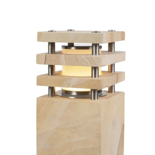 QAZQA Buitenlamp zandsteen met grondpin en kabelmof 70cm IP55 - Grumpy