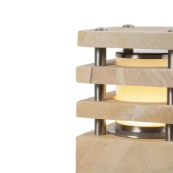 QAZQA Buitenlamp zandsteen met grondpin en kabelmof 70cm IP55 - Grumpy