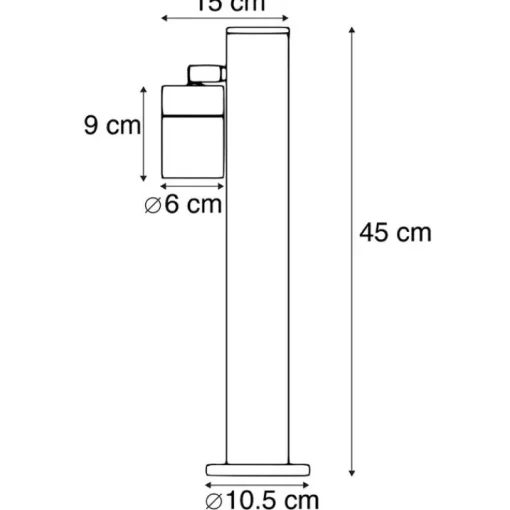 QAZQA Buitenlamp zwart met grondpin en kabelmof 50cm IP44 - Solo