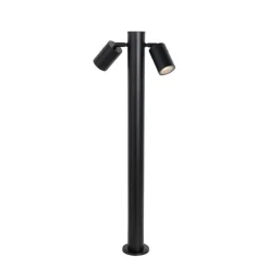 QAZQA Buitenlamp zwart met grondpin en kabelmof 80cm 2-lichts IP44 - Duo