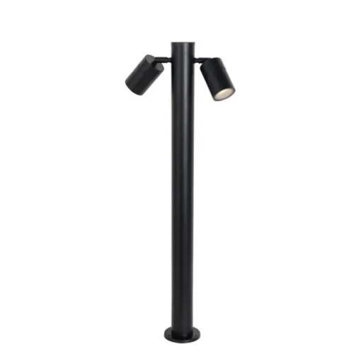 QAZQA Buitenlamp zwart met grondpin en kabelmof 80cm 2-lichts IP44 - Duo