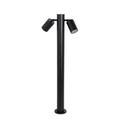 QAZQA Buitenlamp zwart met grondpin en kabelmof 80cm 2-lichts IP44 - Duo