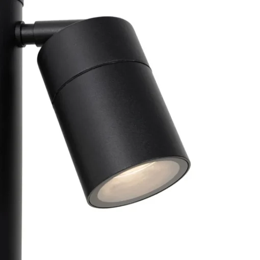 QAZQA Buitenlamp zwart met grondpin en kabelmof 80cm 2-lichts IP44 - Duo
