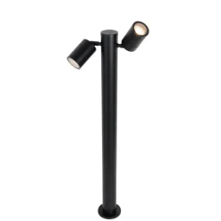 QAZQA Buitenlamp zwart met grondpin en kabelmof 80cm 2-lichts IP44 - Duo