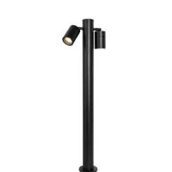 QAZQA Buitenlamp zwart met grondpin en kabelmof 80cm 2-lichts IP44 - Duo