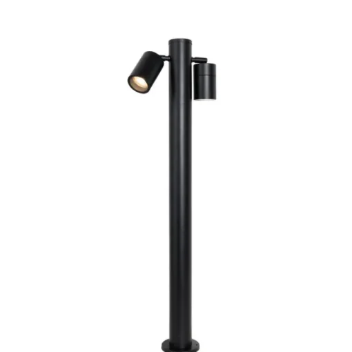 QAZQA Buitenlamp zwart met grondpin en kabelmof 80cm 2-lichts IP44 - Duo