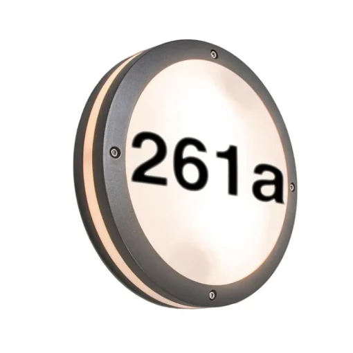 QAZQA Buitenwandlamp antraciet met huisnummer IP54 - Glow