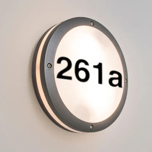 QAZQA Buitenwandlamp antraciet met huisnummer IP54 - Glow