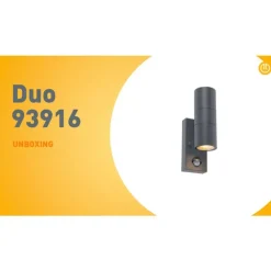 QAZQA Buitenwandlamp antraciet 2-lichts IP44 met bewegingssensor - Duo
