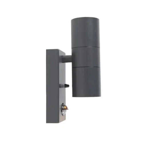 QAZQA Buitenwandlamp antraciet 2-lichts IP44 met bewegingssensor - Duo