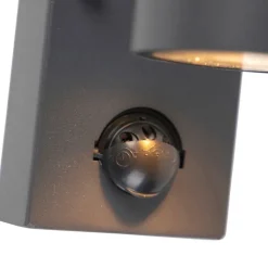 QAZQA Buitenwandlamp antraciet 2-lichts IP44 met bewegingssensor - Duo