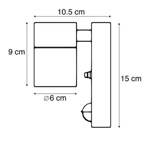 QAZQA Buitenwandlamp antraciet IP44 met bewegingssensor - Solo