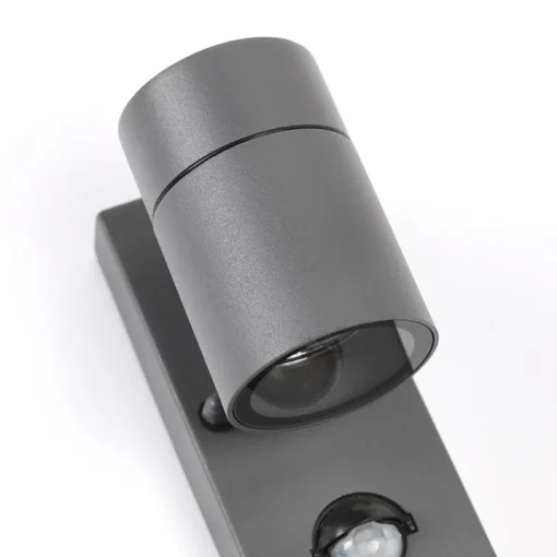 QAZQA Buitenwandlamp antraciet IP44 met bewegingssensor - Solo