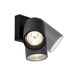 QAZQA Buitenwandlamp zwart AR70 verstelbaar IP44 - Solo