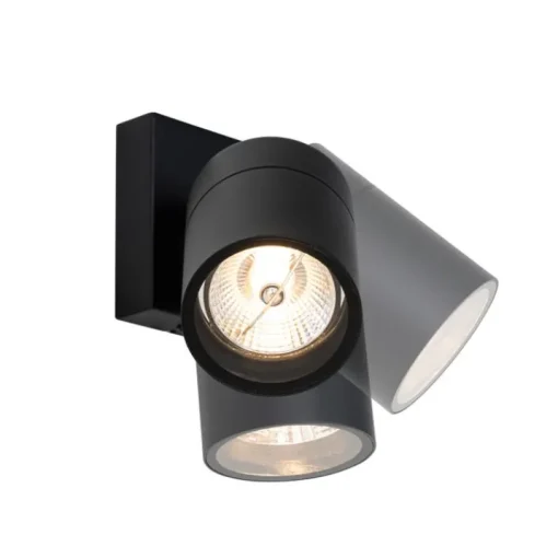 QAZQA Buitenwandlamp zwart AR70 verstelbaar IP44 - Solo