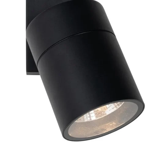 QAZQA Buitenwandlamp zwart AR70 verstelbaar IP44 - Solo