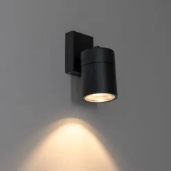 QAZQA Buitenwandlamp zwart AR70 verstelbaar IP44 - Solo