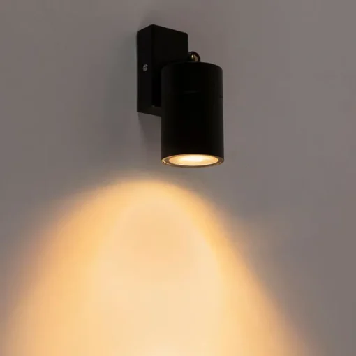QAZQA Buitenwandlamp zwart verstelbaar IP44 - Solo