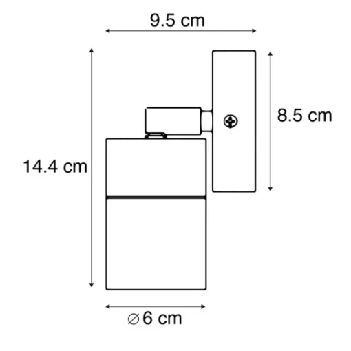 QAZQA Buitenwandlamp zwart verstelbaar IP44 - Solo