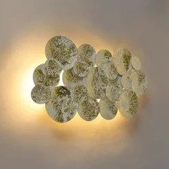 QAZQA Decorateive oosterse wandlamp goud met wit 2-lichts - Hikina
