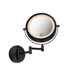 QAZQA Design badkamerspiegel zwart incl. LED verstelbaar IP44 - Vicino