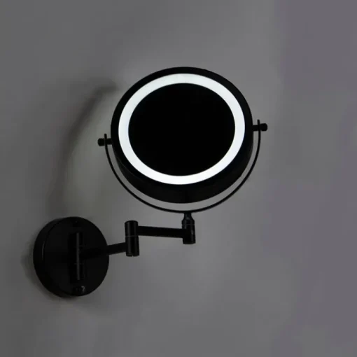 QAZQA Design badkamerspiegel zwart incl. LED verstelbaar IP44 - Vicino