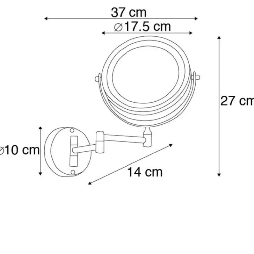 QAZQA Design badkamerspiegel zwart incl. LED verstelbaar IP44 - Vicino