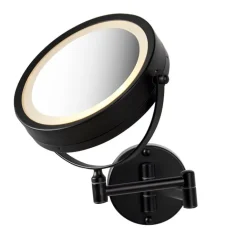 QAZQA Design badkamerspiegel zwart incl. LED verstelbaar IP44 - Vicino