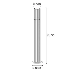QAZQA Design buiten paaltje zwart 80 cm IP44 - Boris