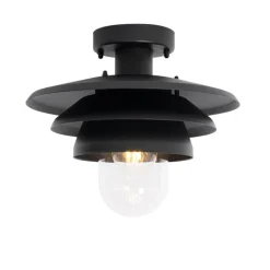 QAZQA Design buiten plafondlamp zwart IP44 - Morty