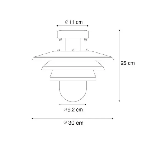 QAZQA Design buiten plafondlamp zwart IP44 - Morty