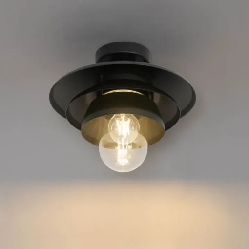 QAZQA Design buiten plafondlamp zwart IP44 - Morty