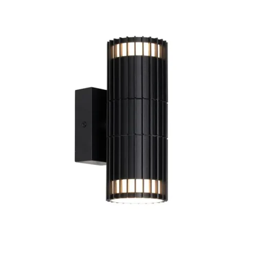 QAZQA Design buiten wandlamp zwart 2-lichts IP44 - Boris