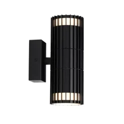 QAZQA Design buiten wandlamp zwart 2-lichts IP44 - Boris