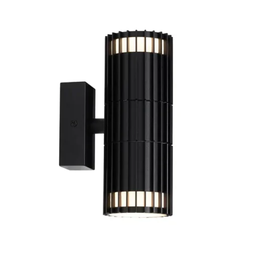 QAZQA Design buiten wandlamp zwart 2-lichts IP44 - Boris