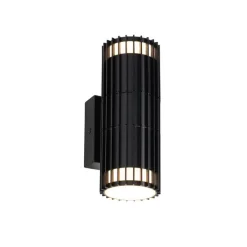 QAZQA Design buiten wandlamp zwart 2-lichts IP44 - Boris