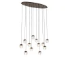 QAZQA Design hanglamp donker brons met helder glas 12-lichts - Inge