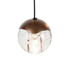 QAZQA Design hanglamp donker brons met helder glas 12-lichts - Inge