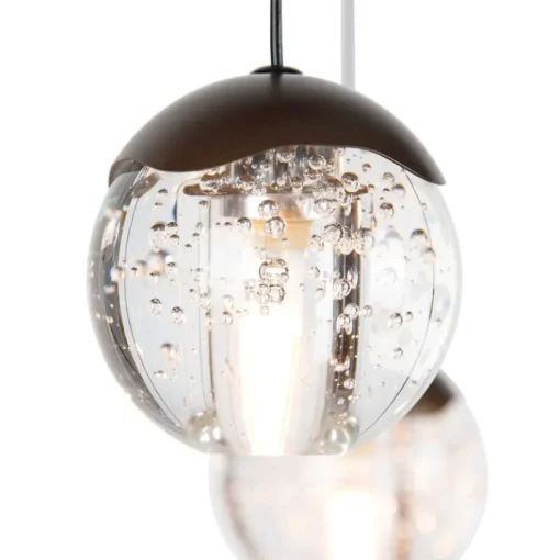 QAZQA Design hanglamp donker brons met helder glas 12-lichts - Inge