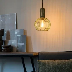 QAZQA Design hanglamp goud - Wire Whisk