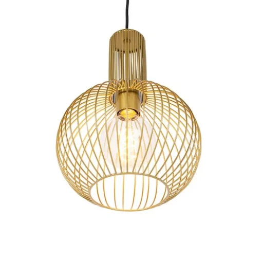 QAZQA Design hanglamp goud - Wire Whisk