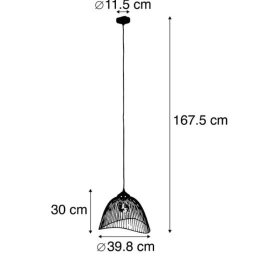 QAZQA Design hanglamp messing draad 39,8 cm - Pia