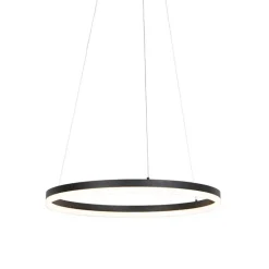 QAZQA Design hanglamp zwart 60 cm incl. LED 3-staps dimbaar - Anello