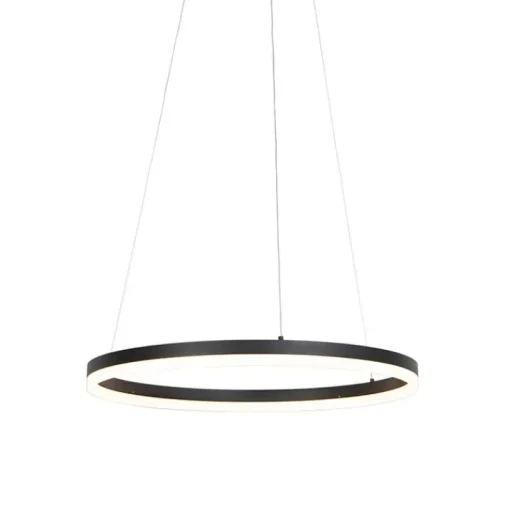 QAZQA Design hanglamp zwart 60 cm incl. LED 3-staps dimbaar - Anello