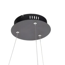 QAZQA Design hanglamp zwart 60 cm incl. LED 3-staps dimbaar - Anello