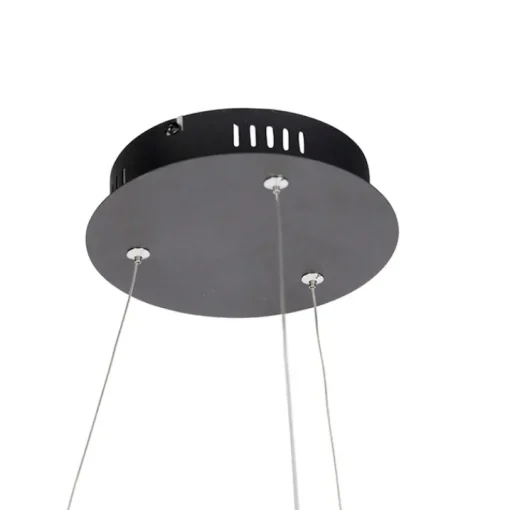 QAZQA Design hanglamp zwart 60 cm incl. LED 3-staps dimbaar - Anello