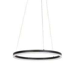 QAZQA Design hanglamp zwart 60 cm incl. LED 3-staps dimbaar - Anello