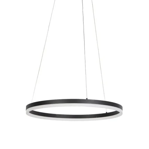 QAZQA Design hanglamp zwart 60 cm incl. LED 3-staps dimbaar - Anello